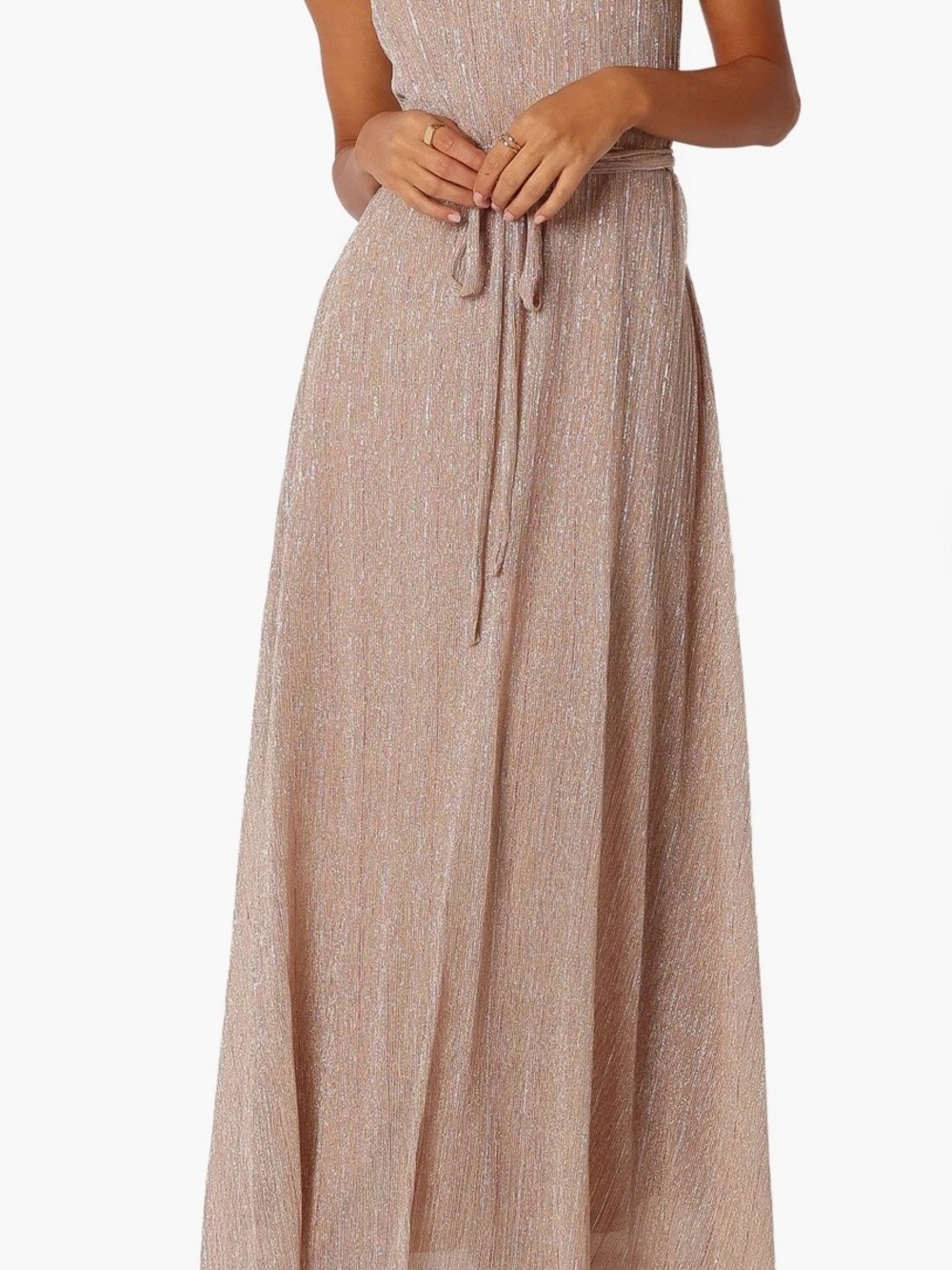 Petal & Pup Rose Gold Shimmer Maxi Dress